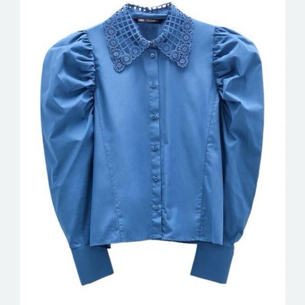Zara Crochet Collar Shirt